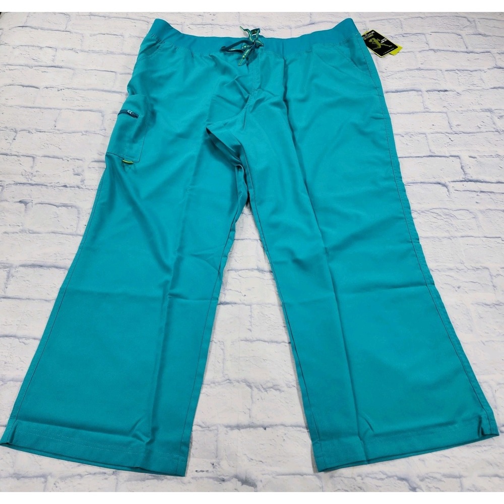 Activate by Med Couture WOMENS SIZE 3XL Yoga Cargo Scrub Pants 8747 Green